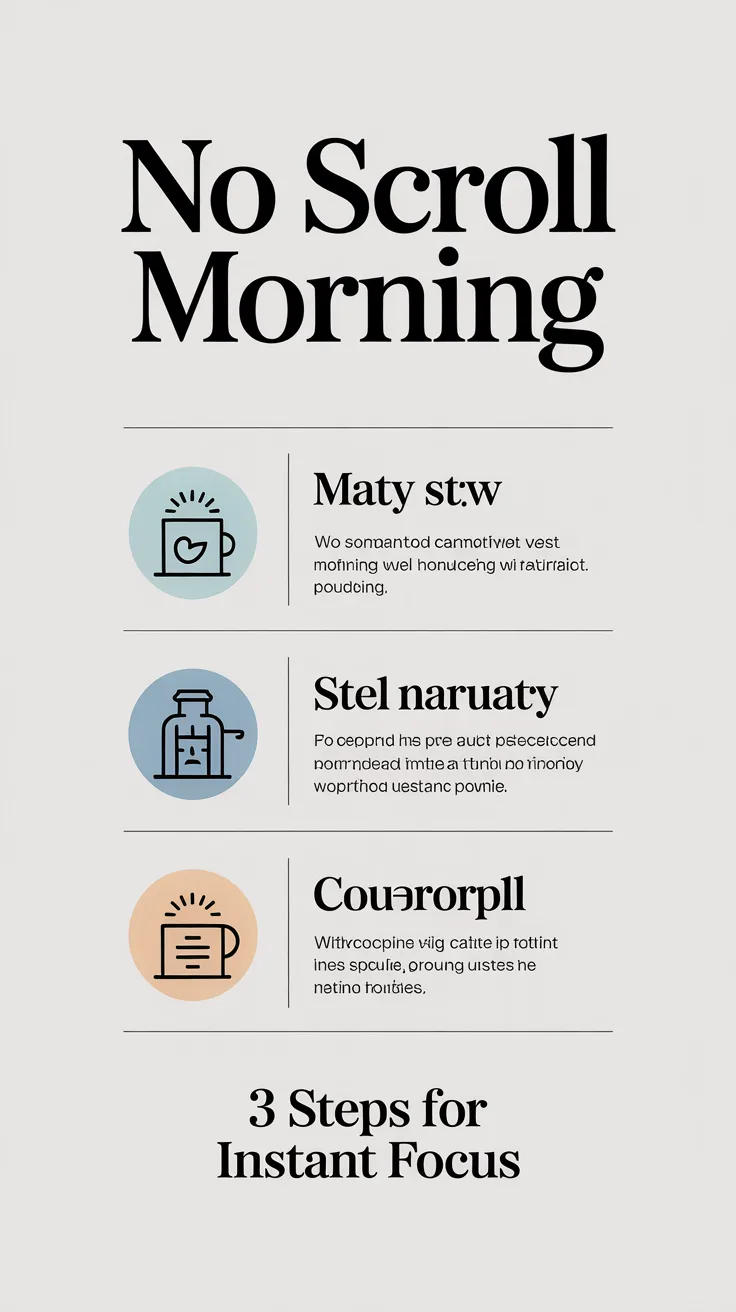 “No Scroll Morning” Routine: 3 Steps for Instant Focus