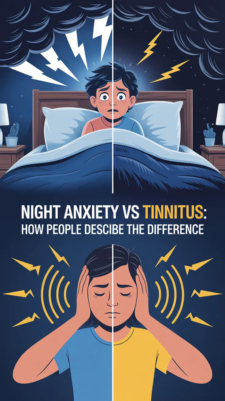 Night Anxiety vs Tinnitus: How People Describe the Difference