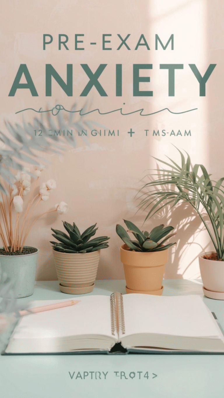 Pre-Exam Anxiety Routine: 12-Min Audio + Breath Reset