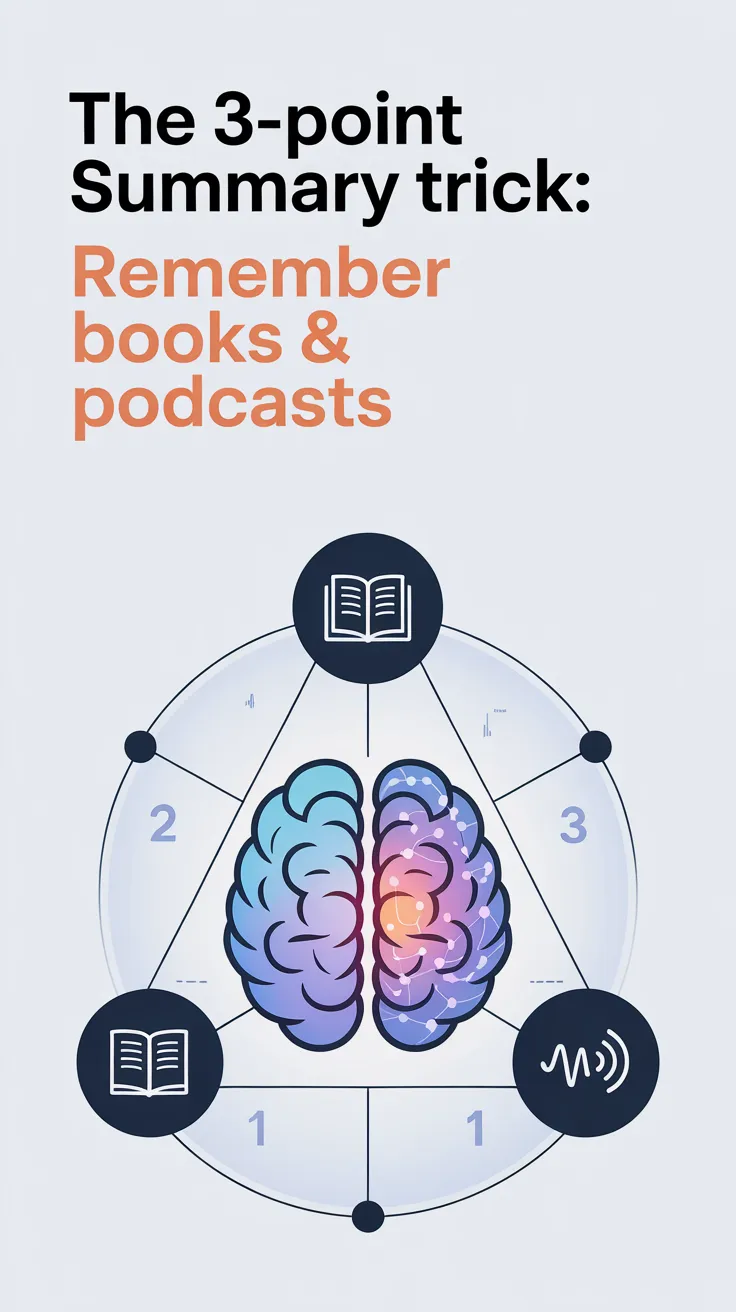 The 3-Point Summary Trick: Remember Books & Podcasts