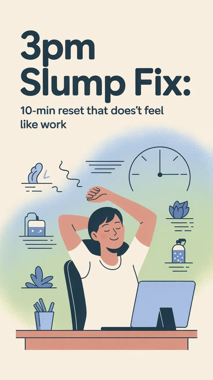 3PM Slump Fix: 10-Min Reset That Doesn’t Feel Like Work