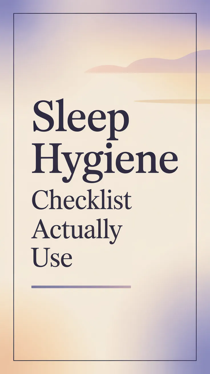 Sleep Hygiene Checklist People Actually Use (Minimal)